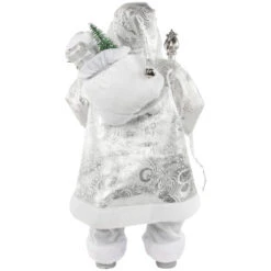 Northlight 24" Silver And White Santa Claus With Staff And Gift Bag Christmas Figure -Christmas Decoration Store northlight e85381 4new 59133.1670873843