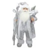 Northlight 24" Silver And White Santa Claus With Staff And Gift Bag Christmas Figure -Christmas Decoration Store northlight e85381 99895.1665610747