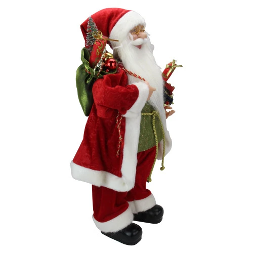 Northlight 24" Red And White Santa Claus With Presents And Drum Christmas Figure 5 Northlight 24" Red And White Santa Claus With Presents And Drum Christmas Figure - Image 3