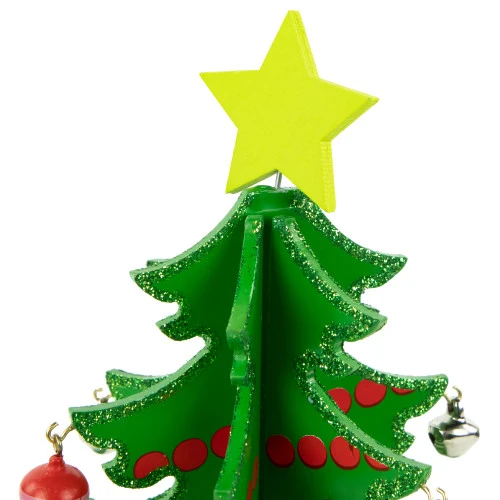 Northlight 13.75" Green 3-D Wood Christmas Tree With Ornaments Decoration 6 Northlight 13.75" Green 3-D Wood Christmas Tree With Ornaments Decoration - Image 4