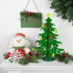 Northlight 13.75" Green 3-D Wood Christmas Tree With Ornaments Decoration 9 Northlight 13.75" Green 3-D Wood Christmas Tree With Ornaments Decoration -Christmas Decoration Store northlight f00105 styled 33629.1681836428