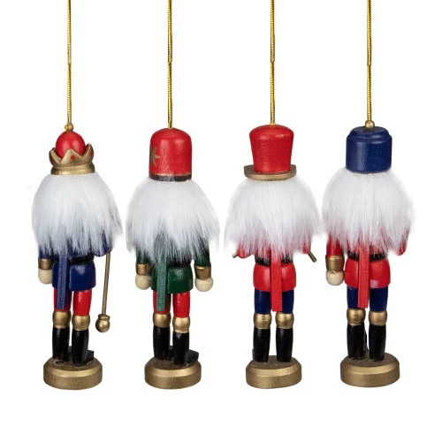 Northlight Set Of 4 Red And Green Christmas Nutcracker Ornaments - 5" 6 Northlight Set Of 4 Red And Green Christmas Nutcracker Ornaments - 5" - Image 4