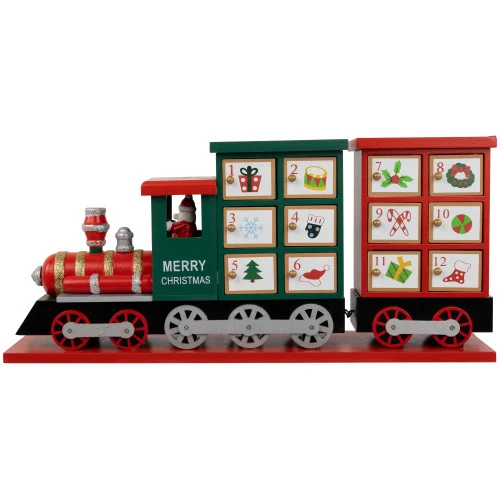 Northlight 16.5" Locomotive Train Wooden Christmas Advent Calendar