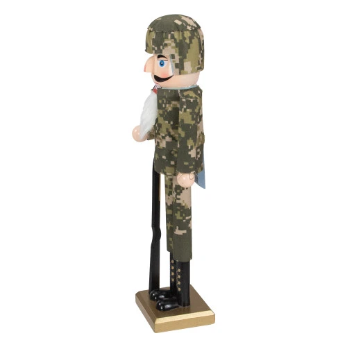Northlight 15" Beige And Green Army Soldier In Fatigues Christmas Nutcracker 6 Northlight 15" Beige And Green Army Soldier In Fatigues Christmas Nutcracker - Image 4