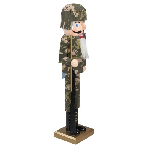 Northlight 15" Beige And Green Army Soldier In Fatigues Christmas Nutcracker 5 Northlight 15" Beige And Green Army Soldier In Fatigues Christmas Nutcracker - Image 3
