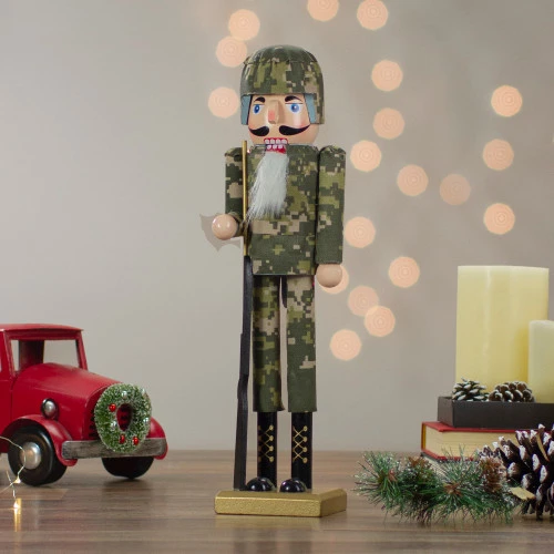 Northlight 15" Beige And Green Army Soldier In Fatigues Christmas Nutcracker 4 Northlight 15" Beige And Green Army Soldier In Fatigues Christmas Nutcracker - Image 2