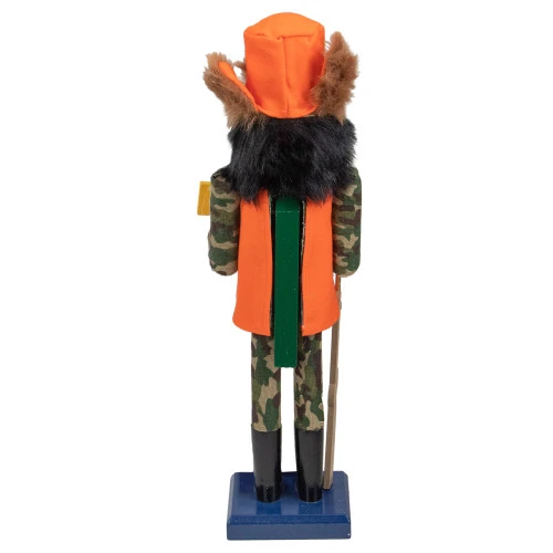 Northlight 15" Orange And Green "Gone Hunting" Christmas Nutcracker In Camouflage 7 Northlight 15" Orange And Green "Gone Hunting" Christmas Nutcracker In Camouflage - Image 5