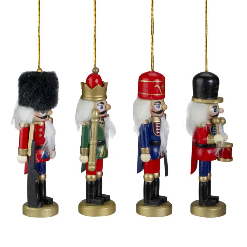 Northlight Set Of 4 Assorted Classic Nutcracker Ornaments 5" 5 Northlight Set Of 4 Assorted Classic Nutcracker Ornaments 5" - Image 3