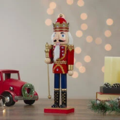 Northlight 14" Red And Gold Traditional Christmas Nutcracker King With Scepter Tabletop Figurine -Christmas Decoration Store northlight f97125 5 21544.1664901051