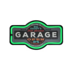 Northlight 17.25" Daddy's Garage Green LED Neon Style Wall Sign