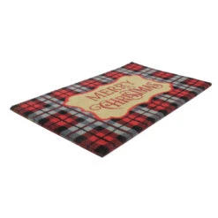 Northlight Red And Black Plaid "Merry Christmas" Rectangular Doormat 18" X 30" -Christmas Decoration Store northlight fw28330 1 40056.1642205486