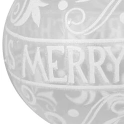 Northlight Clear And White "Merry Christmas" Glass Christmas Ball Ornament 4.5" (114mm) 12 Northlight Clear And White "Merry Christmas" Glass Christmas Ball Ornament 4.5" (114mm) -Christmas Decoration Store northlight gb28226 2 65621.1669884305