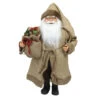 Northlight 18.25" Brown And White Santa Claus With Bag Christmas Figurine