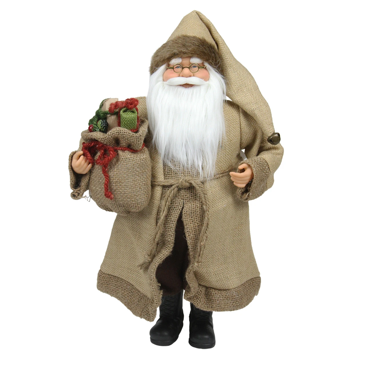 Northlight 18.25" Brown And White Santa Claus With Bag Christmas Figurine 3 Northlight 18.25" Brown And White Santa Claus With Bag Christmas Figurine
