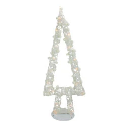 Northlight 34" Pre-Lit White Battery Operated Glittered Christmas Tree Decor