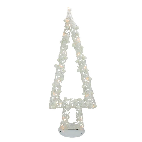 Northlight 34" Pre-Lit White Battery Operated Glittered Christmas Tree Decor 3 Northlight 34" Pre-Lit White Battery Operated Glittered Christmas Tree Decor