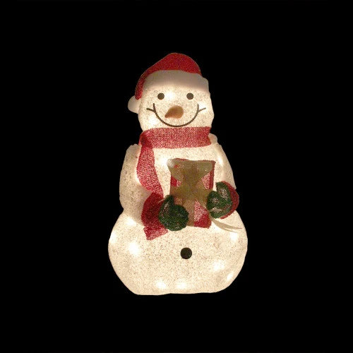 Northlight 23" White And Red Lights Snowman Outdoor Christmas Decor 4 Northlight 23" White And Red Lights Snowman Outdoor Christmas Decor - Image 2