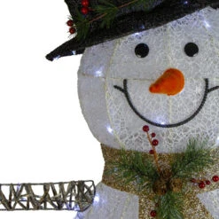 Northlight 72" White And Black LED Lighted Snowman With Top Hat Christmas Outdoor Decoration -Christmas Decoration Store northlight h87080 3 updated 72953.1588415302