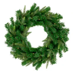 Northlight Pre-Lit Roosevelt Fir Artificial Christmas Wreath - 36-Inch, Warm White LED Lights