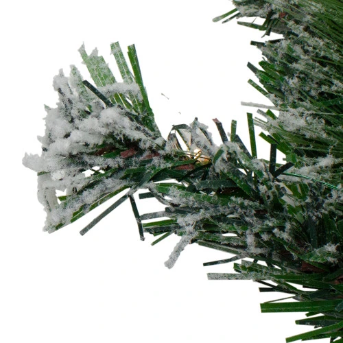 Northlight Pre-Lit Flocked Somerset Spruce Artificial Christmas Wreath - 48-Inch, Clear Lights 5 Northlight Pre-Lit Flocked Somerset Spruce Artificial Christmas Wreath - 48-Inch, Clear Lights - Image 3