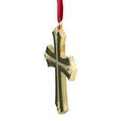 Northlight 3.5" Green And Gold Layering Effect Cross Christmas Ornament With Crystals -Christmas Decoration Store northlight hd28233 1 25882.1665173703