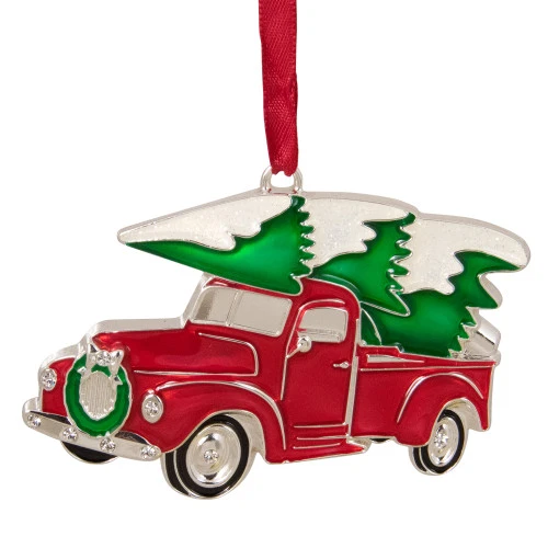 Northlight 3.5" Red And Silver Country Pick Up Truck With European Crystals Christmas Ornament 3 Northlight 3.5" Red And Silver Country Pick Up Truck With European Crystals Christmas Ornament