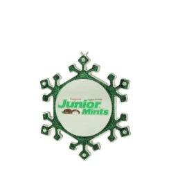 Northlight 3.25" Green And Silver Snowflake 'Junior Mints' Candy Logo Christmas Ornament -Christmas Decoration Store northlight hd35988 2 37934.1665260243