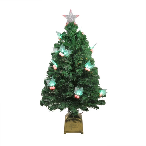 Northlight 3' Pre-Lit Medium Profile Holly Berries Artificial Christmas Tree - Multi-Color LED Lights 3 Northlight 3' Pre-Lit Medium Profile Holly Berries Artificial Christmas Tree - Multi-Color LED Lights