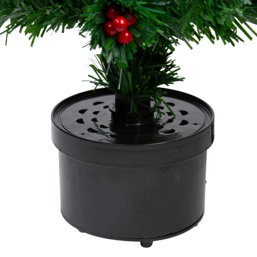 Northlight 3' Pre-Lit Color Changing Fiber Optic Christmas Tree With Red Berries 7 Northlight 3' Pre-Lit Color Changing Fiber Optic Christmas Tree With Red Berries - Image 5