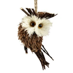 Northlight Set 3 Sisal And Twig Owl Christmas Ornaments, 3.5" -Christmas Decoration Store northlight ja01545 1 80933.1645837208