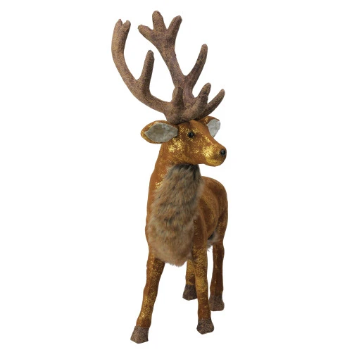 Northlight 24” Brown And Gold Standing Reindeer Christmas Tabletop Figure 4 Northlight 24” Brown And Gold Standing Reindeer Christmas Tabletop Figure - Image 2