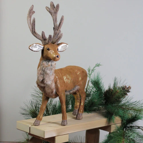 Northlight 24” Brown And Gold Standing Reindeer Christmas Tabletop Figure 5 Northlight 24” Brown And Gold Standing Reindeer Christmas Tabletop Figure - Image 3