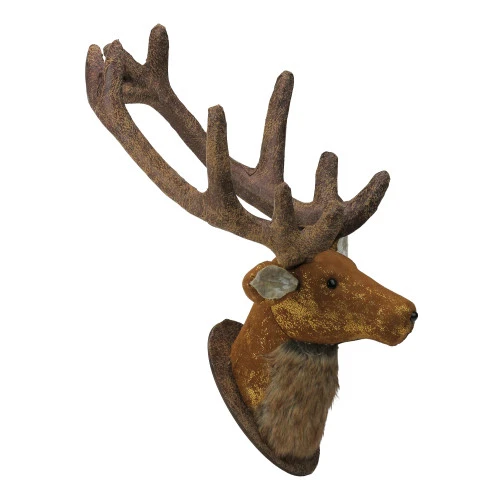 Northlight 24” Brown And Gold Reindeer Head Christmas Wall Hanging 4 Northlight 24” Brown And Gold Reindeer Head Christmas Wall Hanging - Image 2
