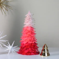 Northlight 15" Pink Ombre Feather Cone Christmas Tree - Unlit -Christmas Decoration Store northlight ja25707 2 39596.1588402588