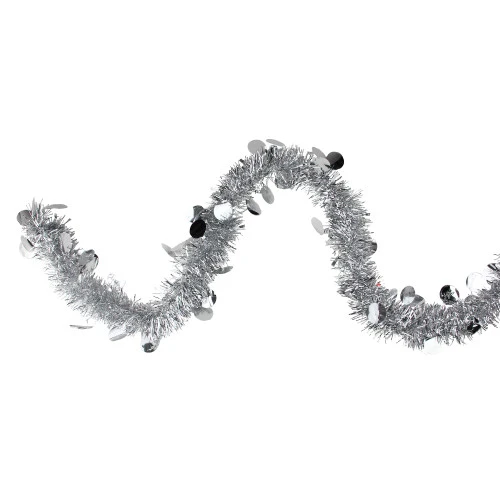 Northlight 50' X 2.5" Silver Shiny Tinsel Artificial Christmas Garland - Unlit 3 Northlight 50' X 2.5" Silver Shiny Tinsel Artificial Christmas Garland - Unlit