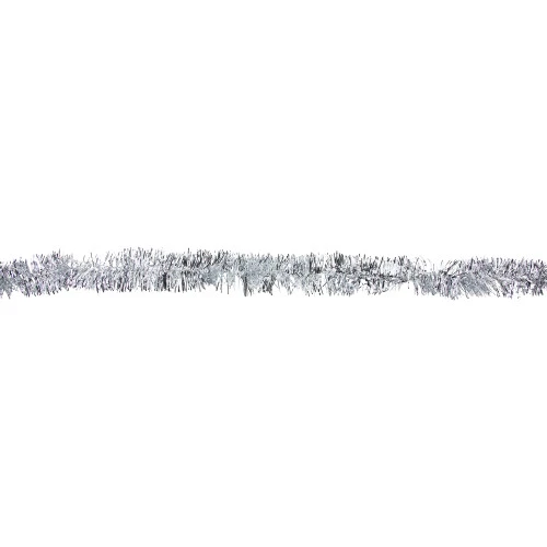 Northlight 50' X 2.5" Silver Christmas Foil Tinsel Garland - Unlit 6 Northlight 50' X 2.5" Silver Christmas Foil Tinsel Garland - Unlit - Image 4