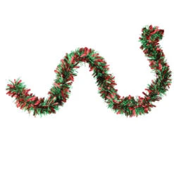 Northlight 50' X 3" Red And Green Wide Cut 6-Ply Artificial Christmas Garland - Unlit