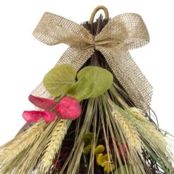 Northlight 24" Autumn Harvest Wheat And Eucalyptus With Feathers Teardrop Swag - Unlit -Christmas Decoration Store northlight kji28171 1 03333.1665611926