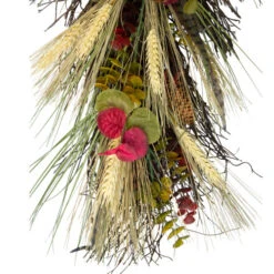 Northlight 24" Autumn Harvest Wheat And Eucalyptus With Feathers Teardrop Swag - Unlit -Christmas Decoration Store northlight kji28171 2 26108.1665611926