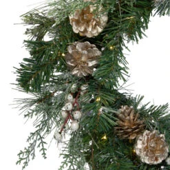 Northlight Pre-Lit Champagne Gold Pine Cone And Berry Mixed Pine Wreath - 22-Inch, Clear Lights 7 Northlight Pre-Lit Champagne Gold Pine Cone And Berry Mixed Pine Wreath - 22-Inch, Clear Lights -Christmas Decoration Store northlight kji28175 1 05443.1665610739