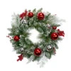 Northlight Flocked Mixed Pine With Ornaments And Berries Artificial Christmas Wreath, 24-Inch, Unlit -Christmas Decoration Store northlight kji28187 00858.1665610428
