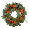 Northlight Maple And Fern Leaves With Pumpkins Artificial Wreath, Orange 24-Inch 2 Northlight Maple And Fern Leaves With Pumpkins Artificial Wreath, Orange 24-Inch -Christmas Decoration Store northlight kji28193 83292.1663615646