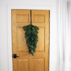 Northlight 28" Mixed Pine And Blueberries Artificial Christmas Teardrop Swag - Unlit -Christmas Decoration Store northlight kji85785 styled 2 03723.1686403315