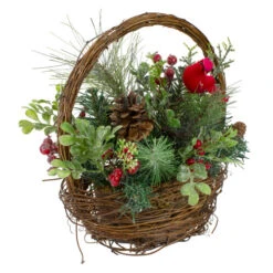 Northlight 12" Red Cardinal With Winter Foliage Twig Basket Christmas Decoration -Christmas Decoration Store northlight kji85787 1 71306.1685625088