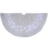 Northlight 48" LED White Iridescent Snowflake Christmas Tree Skirt With Faux Fur Trim -Christmas Decoration Store northlight l27888 07710.1588369220