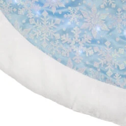 Northlight 48" LED Blue Iridescent Glittered Snowflakes Christmas Tree Skirt 7 Northlight 48" LED Blue Iridescent Glittered Snowflakes Christmas Tree Skirt -Christmas Decoration Store northlight l27894 1 69462.1588362487