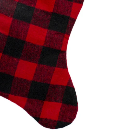 Northlight 23" Black And Red Rustic Buffalo Plaid Christmas Stocking 5 Northlight 23" Black And Red Rustic Buffalo Plaid Christmas Stocking - Image 3