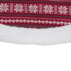 Northlight 48" Red And White Knitted Snowflake Lodge Christmas Tree Skirt -Christmas Decoration Store northlight l27903 1 21702.1588357516
