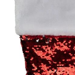 Northlight 22" Red And Silver Reversible Sequined Christmas Stocking -Christmas Decoration Store northlight l27912 5 48324.1588396888