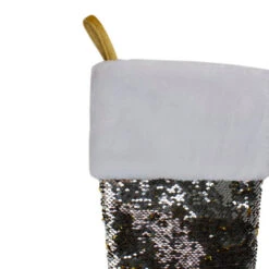 Northlight 22.75" Gold And Silver Reversible Sequined Christmas Stocking -Christmas Decoration Store northlight l27913 03 63682.1588396866